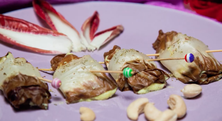 Bocconcini di radicchio alla crema di anacardi