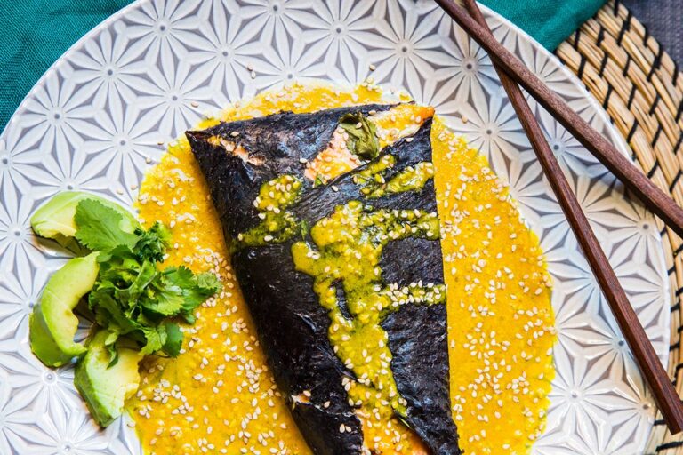 Salmone selvaggio arancia e nori