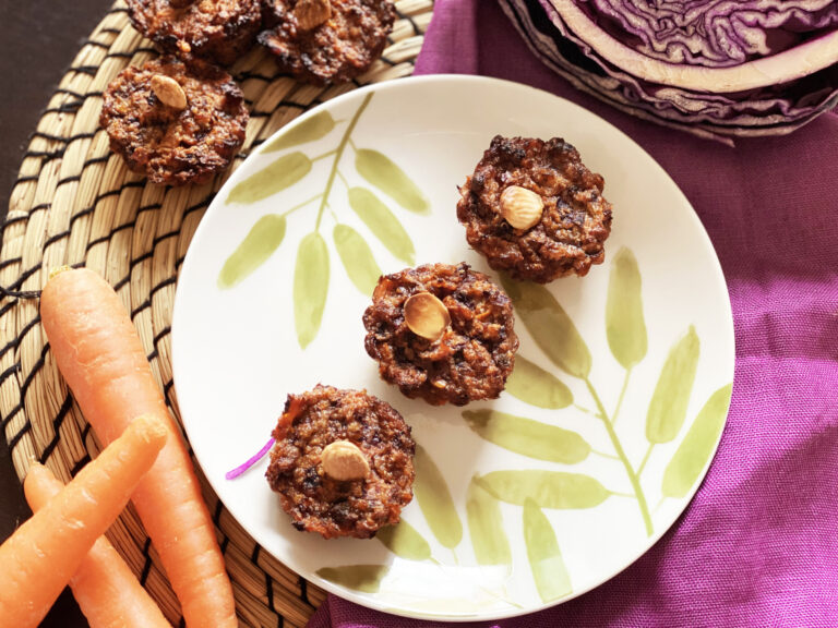 Muffin di carote e cavolo rosso