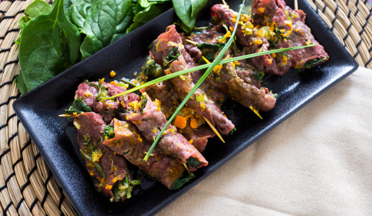 Involtini di manzo agli spinaci