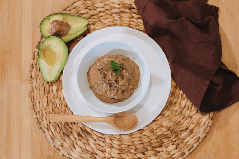 Budino caldo di avocado e cacao