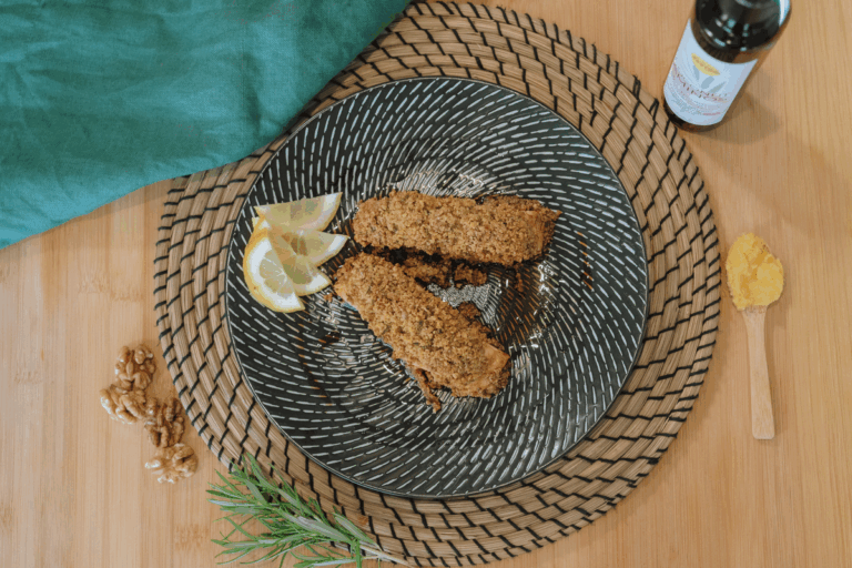 Salmone in crosta di noci ed erbe