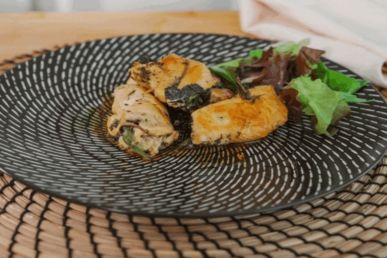 Involtini di pollo con spinaci e ghi alle erbe